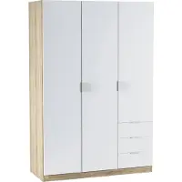 Dmora Apaches - Garderobekast 3 Deuren, 121x52 cm Wit, Kledinghanger