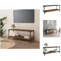 vidaXL TV-meubel - Industriële stijl - 100 x 33 x 41 cm - Gerookt eiken - Kast