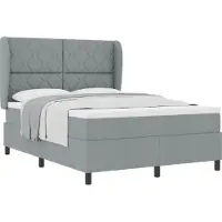 vidaXL Boxspring bed met hoofdeinde Lichtgrijs 160 x 200 cm Stof