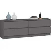 Akord Ladekast K160 met 4 Lades / Furniture Factory / Grafietgrijs / 160 x 55 x 40 cm
