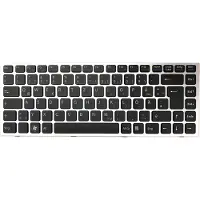 T-ProTek DUITS - Zwart + zilveren frame + achtergrondverlicht toetsenbord voor Sony Vaio VPCS13V5002B
