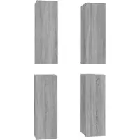 Syfax Tv-meubelen 4 st 30,5x30x90 cm bewerkt hout grijs sonoma eiken