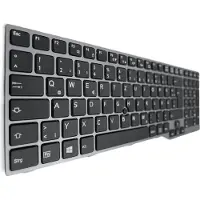 T-ProTek Duits toetsenbord, zilveren frame, TrackPoint voor Fujitsu LifeBook E754 VFY:E7540M75CNDE