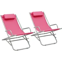 Syfax Klapstoelen 2 st staal roze