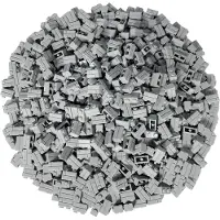 LEGO 1x2 muurstenen, hoge stenen, lichtgrijs - 98283, NIEUW! Aantal: 50 stuks