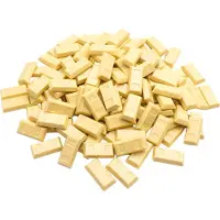 LEGO 1x2 platte tegels, goudkleurig - 3069b, NIEUW! Aantal: 250 stuks