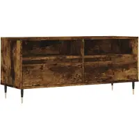 Syfax Tv-meubel 100x34,5x44,5 cm bewerkt hout gerookt eikenkleurig