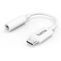Hama USB-C Aux-adapter - 10cm - 3,5 mm Jack aansluiting - USB-C naar Aux - geschikt voor 3 en 4 polige jack aparaten - Wit