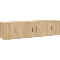 vidaXL 3-delige Tv-meubelset bewerkt hout sonoma eikenkleurig