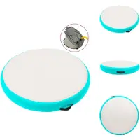 vidaXL Opblaasbare gymnastiekmat met pomp, 100x100x15 cm, PVC, groen - Yoga- en Pilatesmatten