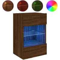 Syfax Tv-wandmeubel met LED-verlichting 40x30x60,5 cm bruineikenkleur