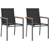 Syfax Tuinstoelen 2 st 55x61,5x90 cm textileen en staal zwart