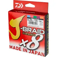 Daiwa J-Braid Grand X8, 3000 meter, 0,18 mm, 12,5 kg / 27,56 lbs, meerkleurig, gevlochten vislijn, artikelnummer 12795-318