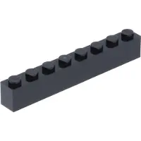 LEGO 10 stuks 3008 steen/blokje 1x8, basisstenen, 10 zwart