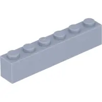 LEGO 50 stuks 3009 steenblokje 1x6, basisstenen, 50 stuks, lichtblauw