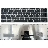 T-ProTek Toetsenbord met zilveren frame, zonder achtergrondverlichting, compatibel met Lenovo Ideapad G51-35, G51-70