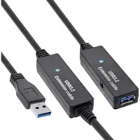 InLine actieve USB naar USB verlengkabel - externe voedingsadapter - USB3.0 - tot 0,9A - 20 meter