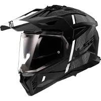 LS2 Helmets MX702 Pioneer II Hill Mat Zwart Wit Adventure Helm Maat M