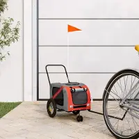 Prolenta Maison Exclusive - Fietsaanhanger voor honden, oranje en zwart, gemaakt van Oxford-stof en metaal
