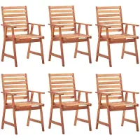 Syfax Tuinstoelen 6 st met kussens massief acaciahout