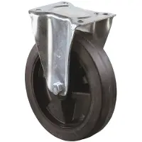 BS Rollen Bokwiel | wiel-d. 160 mm draagvermogen 250 kg | volledig van rubber | plaat L138xB109 mm | 1 stuk - L410.B60.160 L410.B60.160