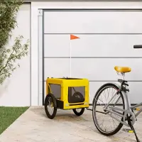 Prolenta Maison Exclusive - Fietsaanhanger voor honden, geel en zwart, gemaakt van Oxford-stof en metaal