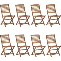 vidaXL Tuinstoelen 8 st inklapbaar met kussens massief acaciahout