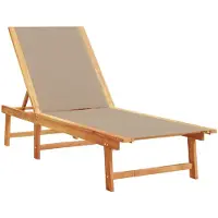 Syfax Ligbed massief acaciahout en textileen taupe