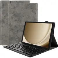 Cazy tablet Hoes met Toetsenbord geschikt voor Samsung Galaxy Tab A9 - QWERTY Bluetooth Keyboard Case - Vintage Grijs