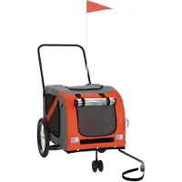 Syfax Hondenfietstrailer oxford stof en ijzer oranje en grijs