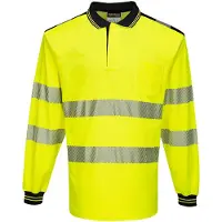 Portwest T184 PW3 Hi-Vis Cotton Comfort Polo Shirt L/S