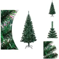 vidaXL Kunstkerstboom, glanzende top, groen, 180 cm, PVC - Kerstbomen