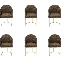 AEA Modern Esszimmer stühle Wohnzimmer Mehrfarbig 6x Stühle Metall