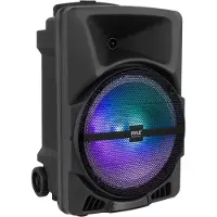 Pyle Party speaker Bluetooth, Draagbare Luidspreker met Wielen, 800W, DJ Stereo Speaker, met MP3 AUX 3,5 mm Ingang- Knipperende Partylamp, FM Radio