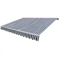 vidaXL Luifel gemotoriseerd uitschuifbaar 600 cm blauw/wit