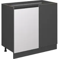 Vicco R-Line Hoekkast – 86 cm J-vorm, zonder werkblad Wit