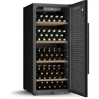 Klarstein CellarMax vrijstaande wijnkoeler - 114 flessen, 5-20°C, aanraakbediening, metalen deur, slot, alarm, 38 dB, energieklasse E
