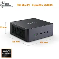 CSL-Computer Mini-PC (HTPC) VenomBox 7640HS AMD Ryzen 5 7640HS 5 GHz 64 GB RAM 500 GB SSD AMD Radeon-760M Win 11 Home 93150