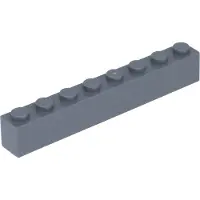 LEGO 250 stuks 3008 Steenelement, blokje 1x8, basissteentjes, 250 donkerblauw