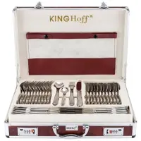 King Hoff 3554 - luxe bestekset koffer - 72 delig - 12 persoons - Modern bestek