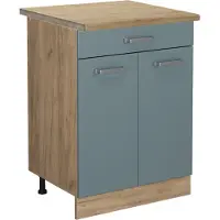 Vicco Keukenonderkast R-Line Blauw-grijs 60 cm met lade, WB Eik, Model 46990
