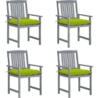 Syfax Tuinstoelen 4 st met kussens massief acaciahout grijs