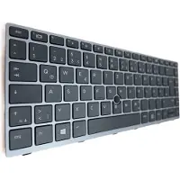 T-ProTek Duits toetsenbord, zwart, met zilveren frame, TrackPoint, voor HP EliteBook 840 G5, modelnummer 3JX04EA