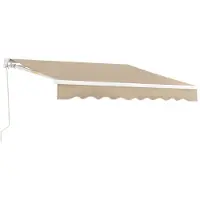 En.casa Zonnescherm luifel handbediend met knikarm 350x250 cm beige