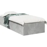 vidaXL Bedframe bewerkt hout betongrijs 75x190 cm