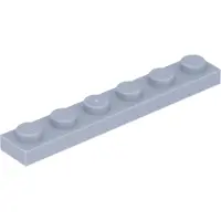LEGO 1x6 Platte steen 3666 - 100 stuks, lichtgrijs