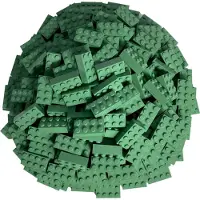 LEGO 2x4 bakstenen zand groen - 250 stuks - Zandgroene bakstenen 3001 (3001, Klassiek)