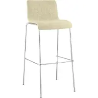 CLP Barstoel Hoover - bekleding: stof, poten: metaal, chroomafwerking - Crème kleur
