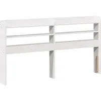 vidaXL Hoofdbord met schappen 140 cm massief grenenhout wit