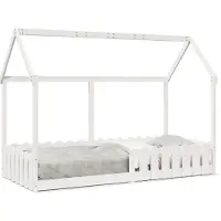 Prolenta Maison Exclusive - Kinderbed, huisbedmodel, wit, 90x190 cm, massief grenenhout